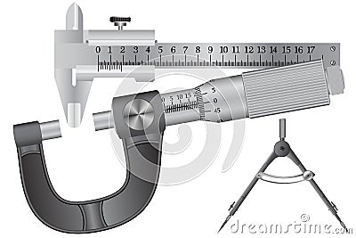 Tools for different measurements of physical quantities Vector Illustration